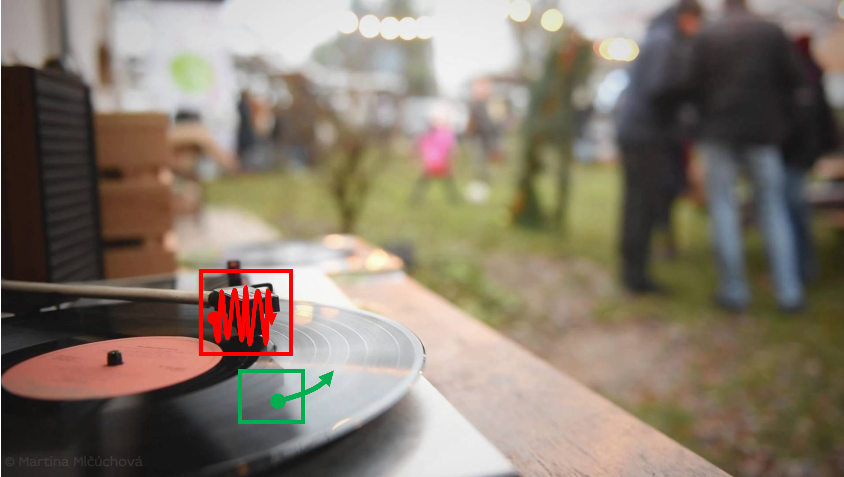 The close-up shot of a record player, where the record is spinning while playing music from it. Everything else in the scene remains stationary in position. The shot is captured with a static camera. Camera remains stationary. Static Camera. Camera locked down at the same place. The video loops back to the beginning of the video after it reaches the end.